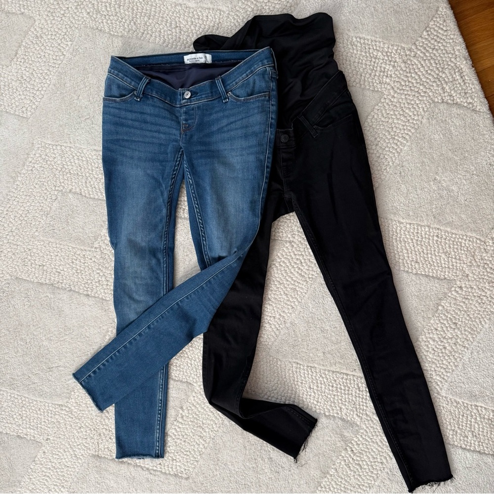 2 pairs Abercrombie & Fitch Maternity Jean Leggings size 25R ❤️❤️